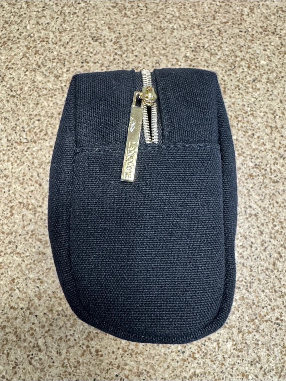 Lancome Black Cosmetic Zip Pouch with Gold Hardware